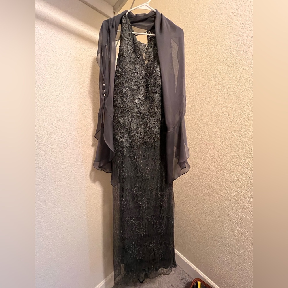 Jade Couture Gray Lace Wedding Dress